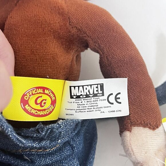 Marvel Toys Bean Bag Curious George in Overalls Plush Stuffed Animal 2005 w/ TAG - Picture 12 of 14